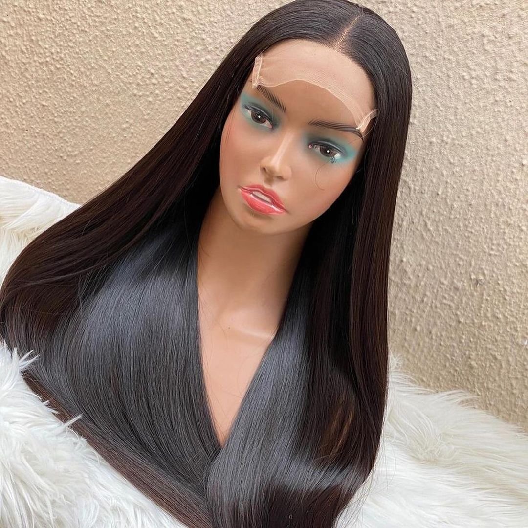 20 Inch Straight Lace Frontal Human Hair Wig - 18 20 24 Inch 4x4